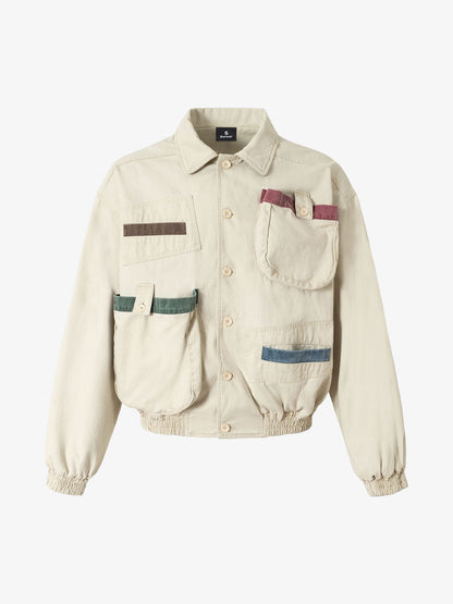 Street Multi-Pocket Cropped Work Jacket 