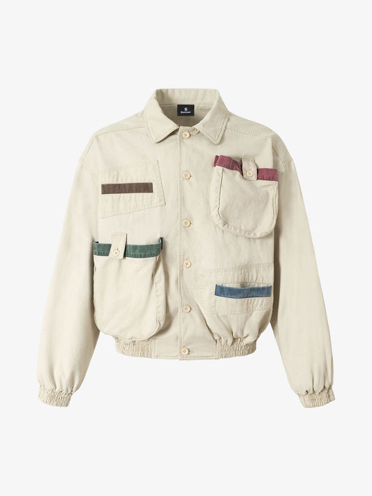 Street Multi-Pocket Cropped Work Jacket 