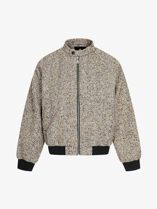 Vintage Herringbone Zip Up Jacket