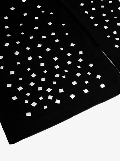 Cotton Blend Wide Leg Pants with Rhinestone Embellishment?