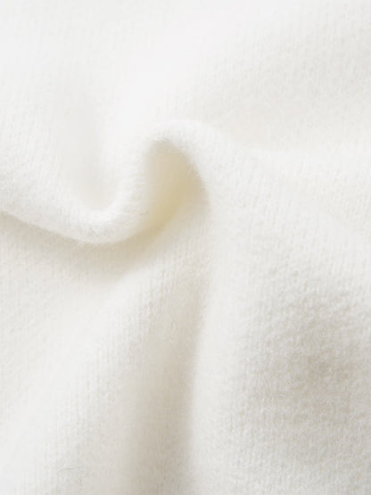 Fuzzy Letter Detail Sweater for Cozy Elegance 