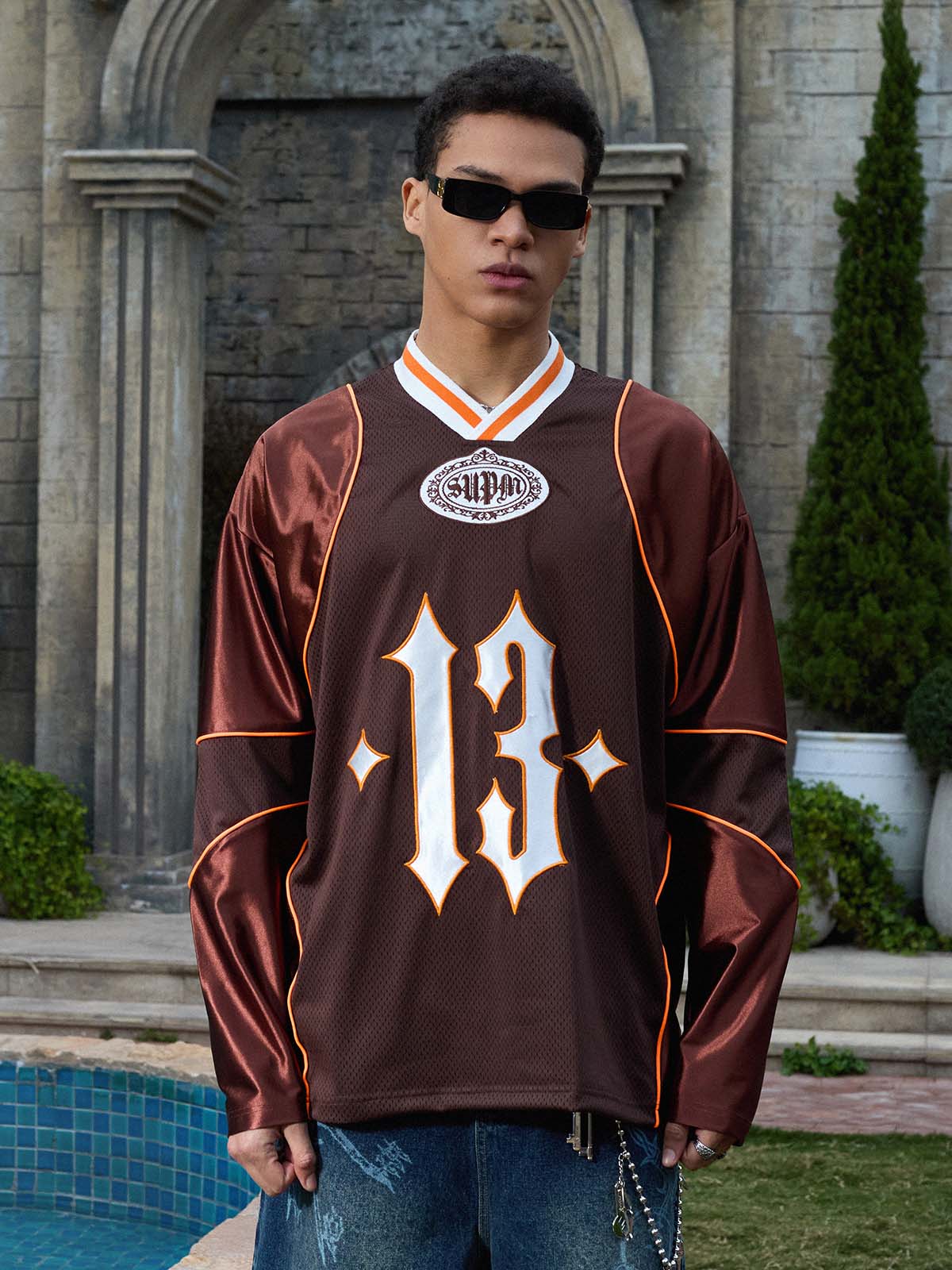 Supermade American Gothic Font Satin Mesh Jersey?