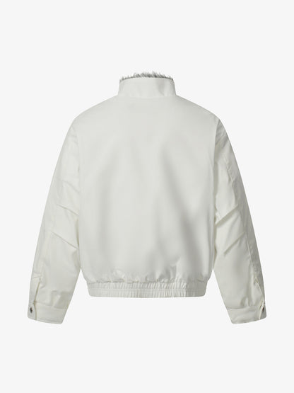 Stylish Winter Bomber Jacket with Faux Fur Collar - Perfect for Cold Weather 