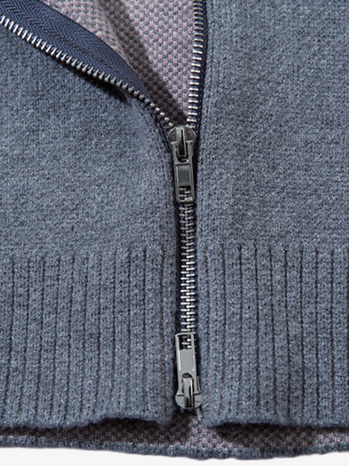 High Street Geometric Deconstruction Splicing Cardigan Sweater 