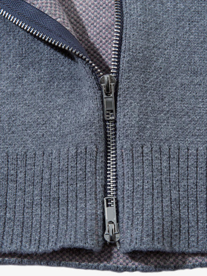 High Street Geometric Deconstruction Splicing Cardigan Sweater 