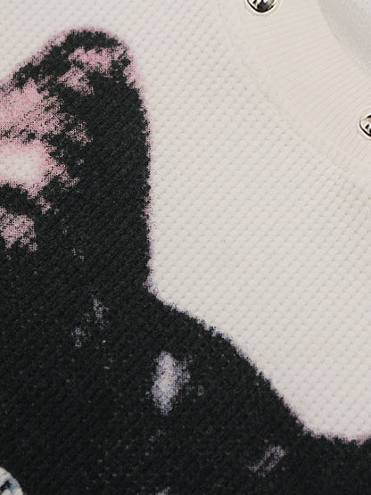 Cotton Oversized T-Shirt with Cat Graphic Print and Text Design?