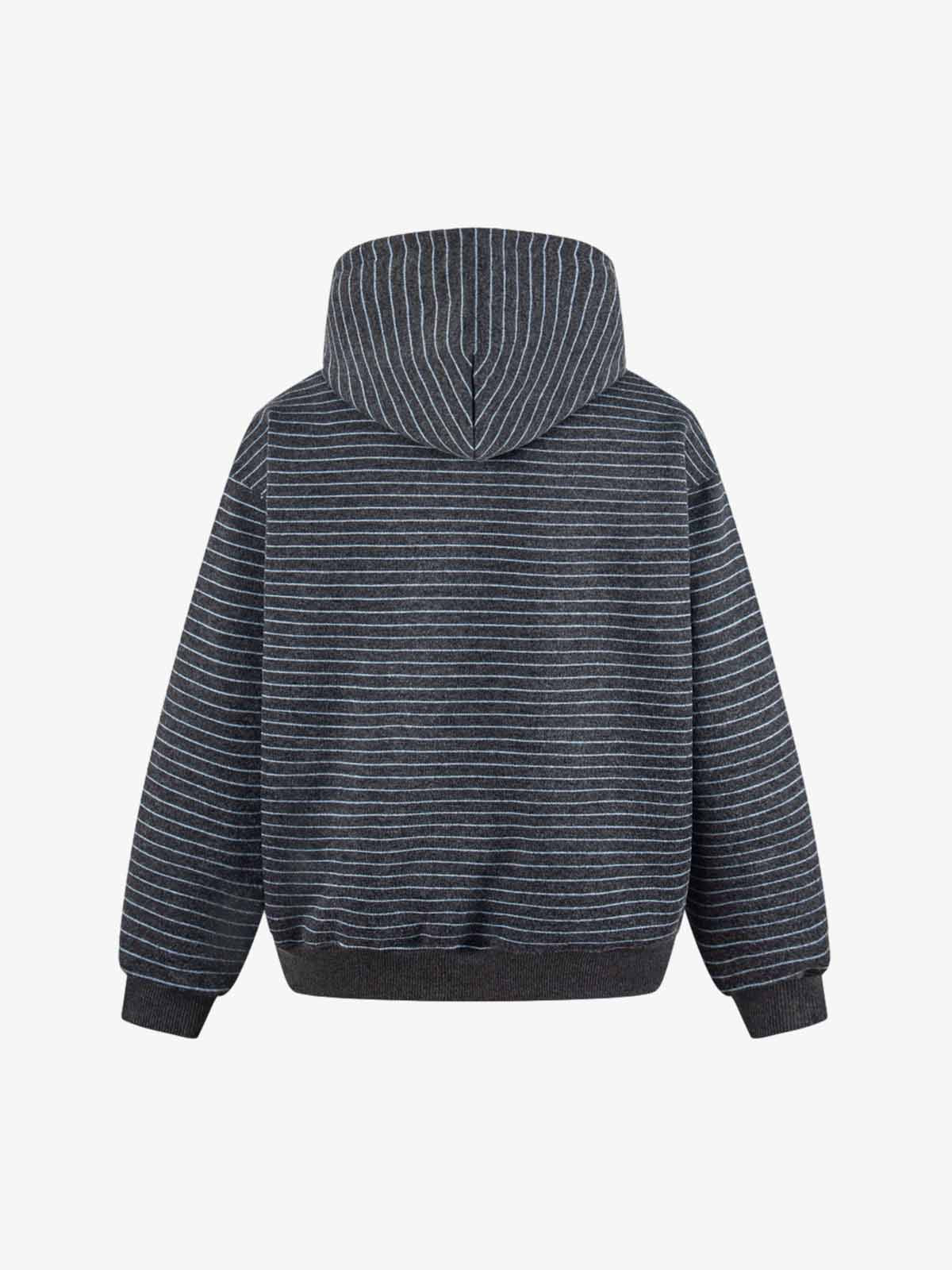 Cotton Blend Striped Hoodie with Embroidered "Made" Design for Men and Women 