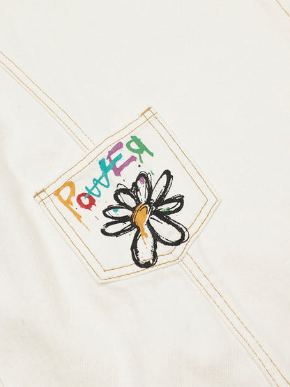 Embroidered Floral Patches Barrel Jeans 