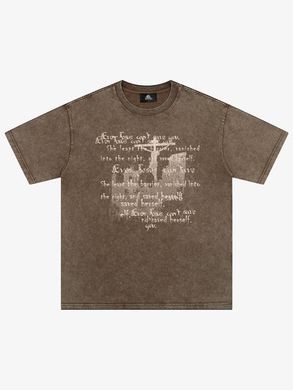 THE SUPERMADE  Vintage-Style Graphic T-Shirt with Inspirational Text and Cross Design 