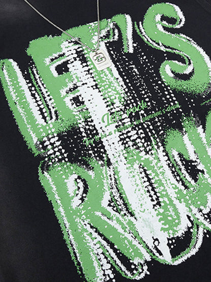 Street Graphic Spray Print Necklace T-Shirt 