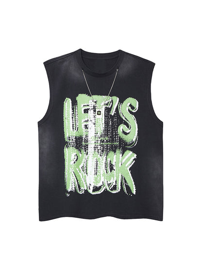 Street Graphic Spray Print Necklace T-Shirt 