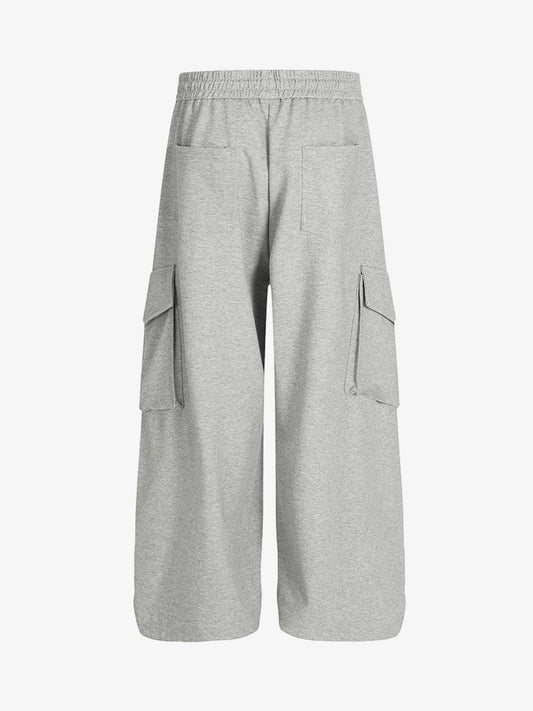Wrinkled Detail Multi-Pocket Cargo Sweatpants