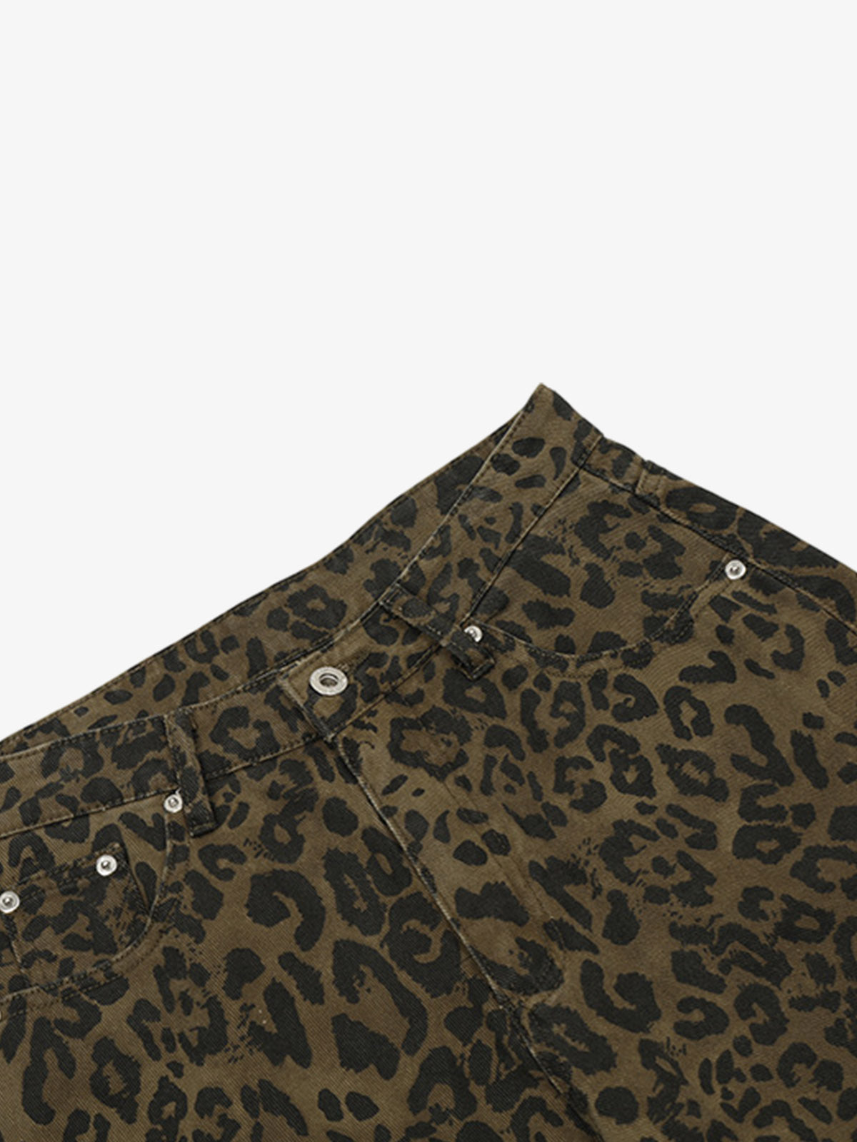 Cotton Leopard Print High-Waisted Wide-Leg Shorts for Women 