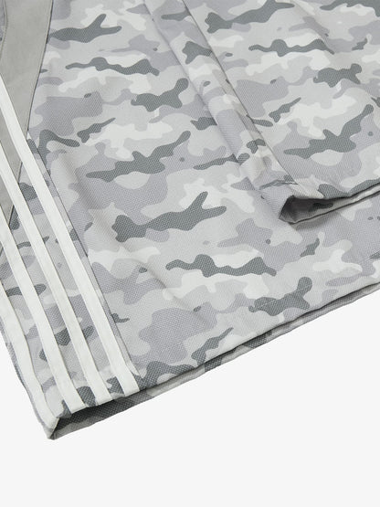 Cotton Blend Camouflage Wide Leg Sweatpants with Side Stripes and Elastic Waistband?
