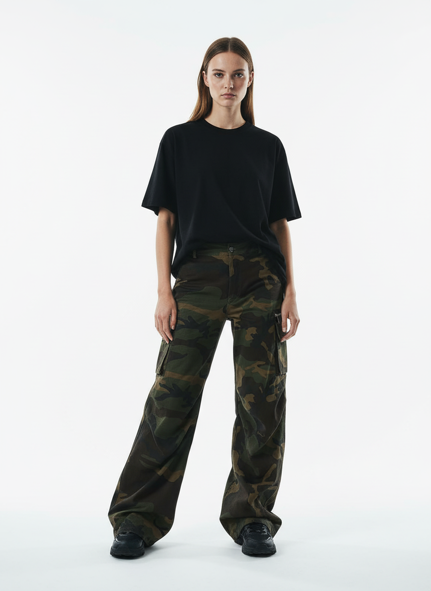 Vintage Multi-Pocket Functional Camo Cargo Pants