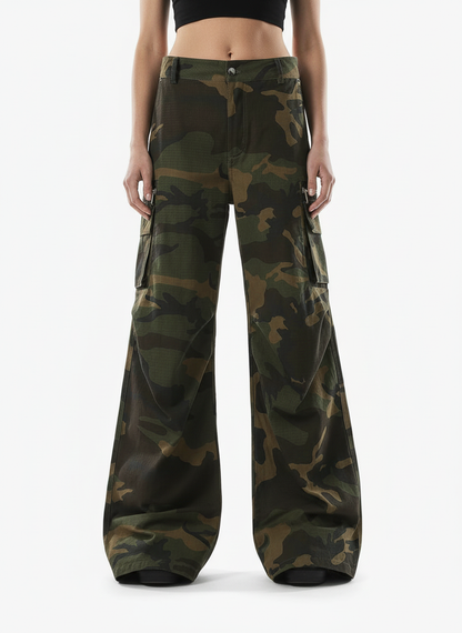 Vintage Multi-Pocket Functional Camo Cargo Pants