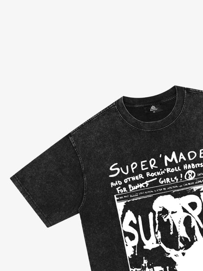 Distressed Sleeveless Crop Top with Barbed Wire Graphic Design 