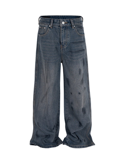 Wasteland Style Ink Splash Baggy Jeans 