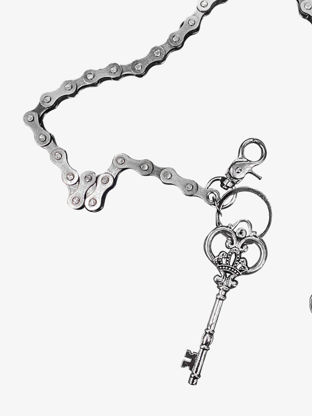 Street Punk Silver Bicycle Chain Key Pendant Pants Chain 