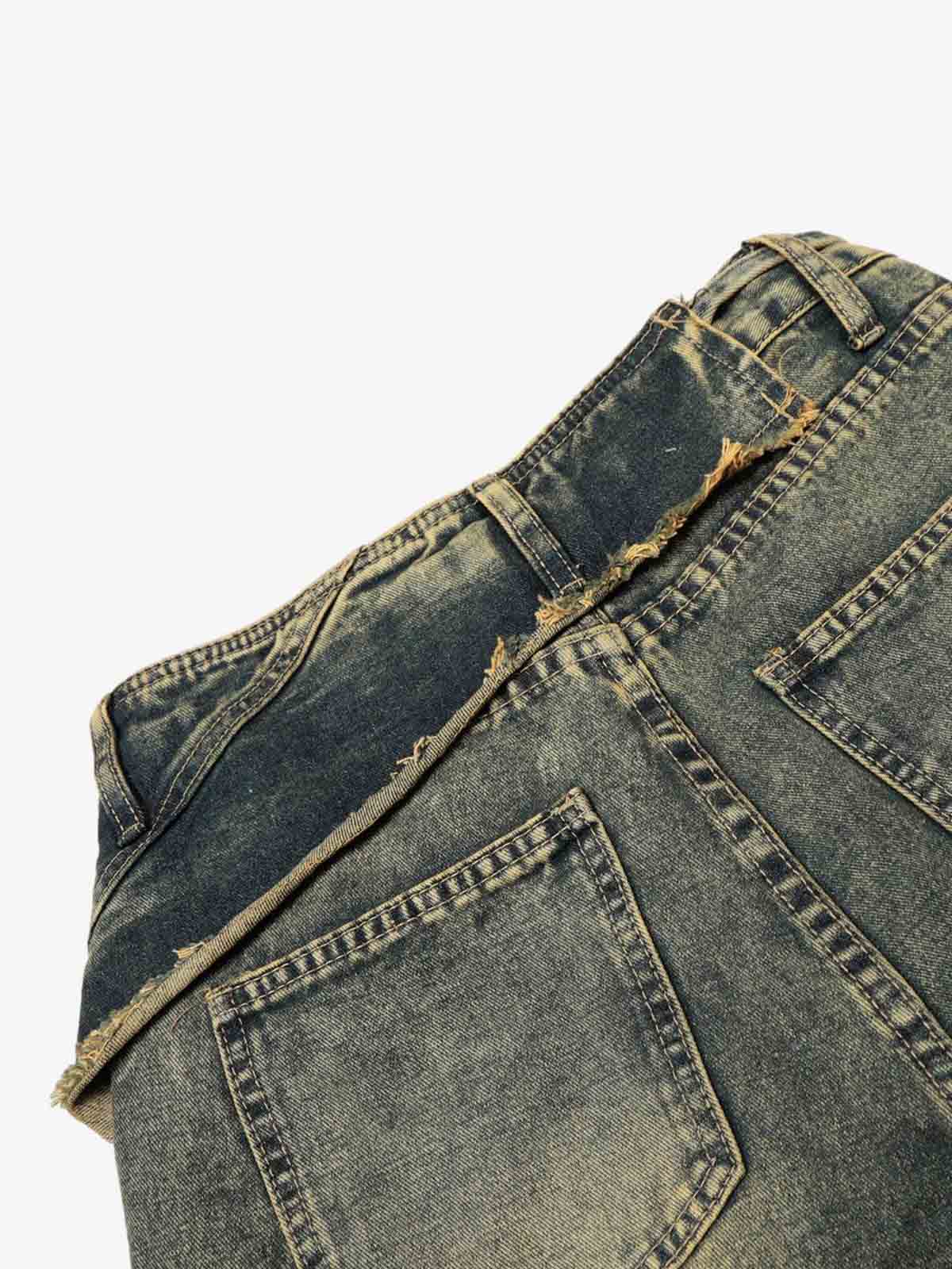 Denim Wide Leg Jeans with High Waist and Frayed Detail for Women 