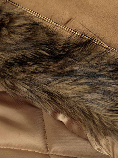 Vintage Distressed Deconstructed Faux Fur Collar Jacket 