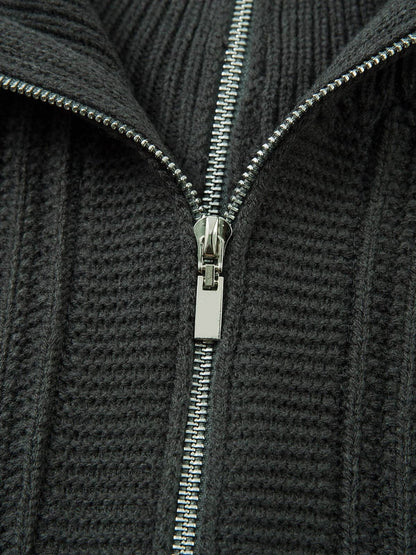 Men's Ribbed Half-Zip Sweater - Stylish and Cozy for Everyday Wear 