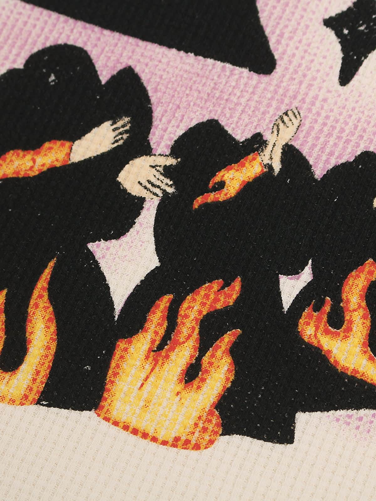 Cotton Waffle Knit Graphic T-Shirt with The Supermade Records Print for Men?