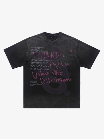 300G Cotton Spray-Marmot Distressed T-Shirt with Holes Urban Streetwear Graphic Tee?