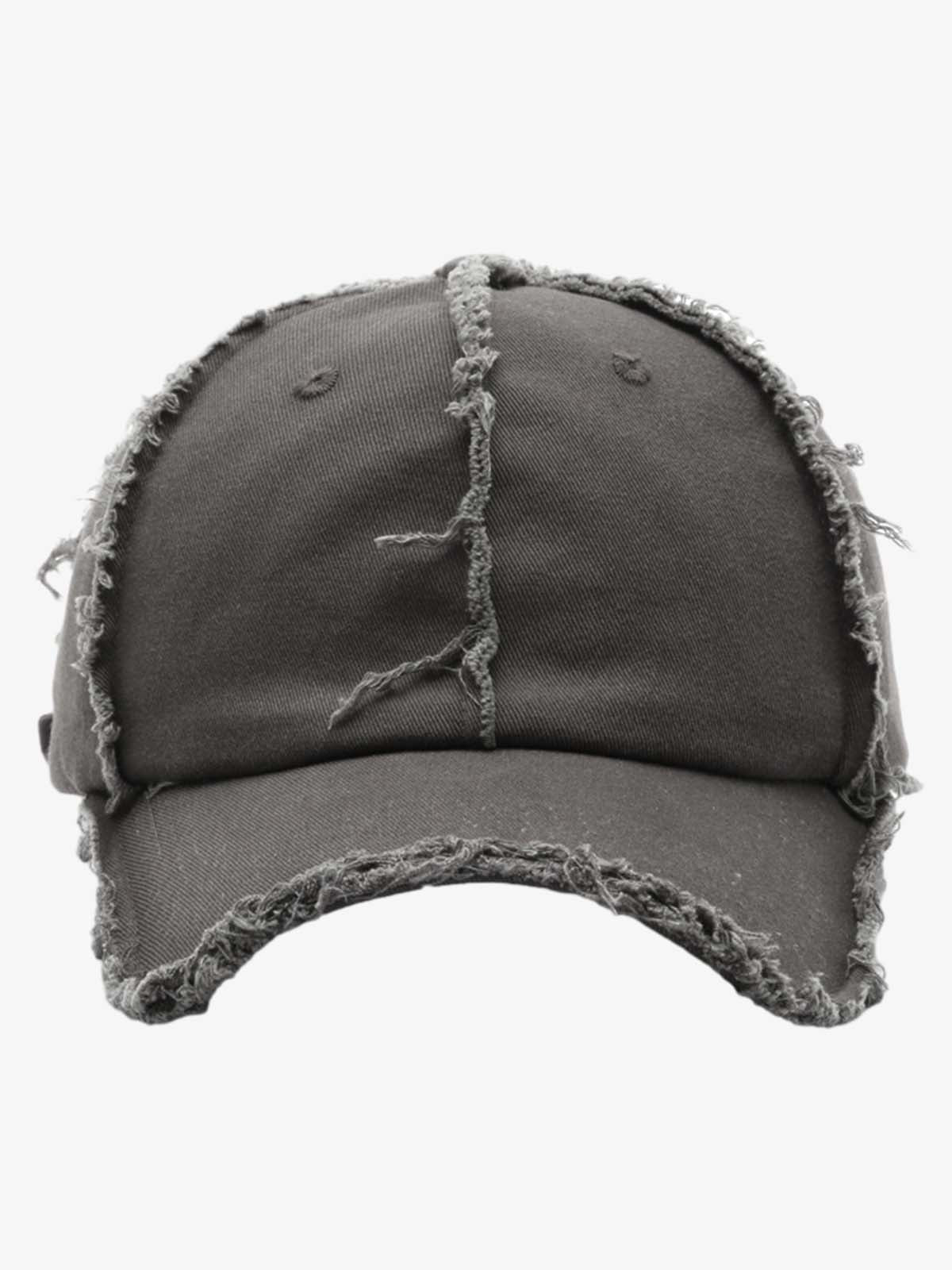 Cotton Baseball Cap with Frayed Edges - Vintage Distressed Dad Hat for Men and Women?