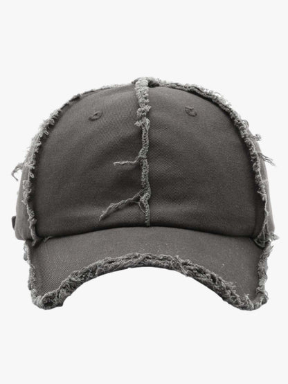 Cotton Baseball Cap with Frayed Edges - Vintage Distressed Dad Hat for Men and Women?