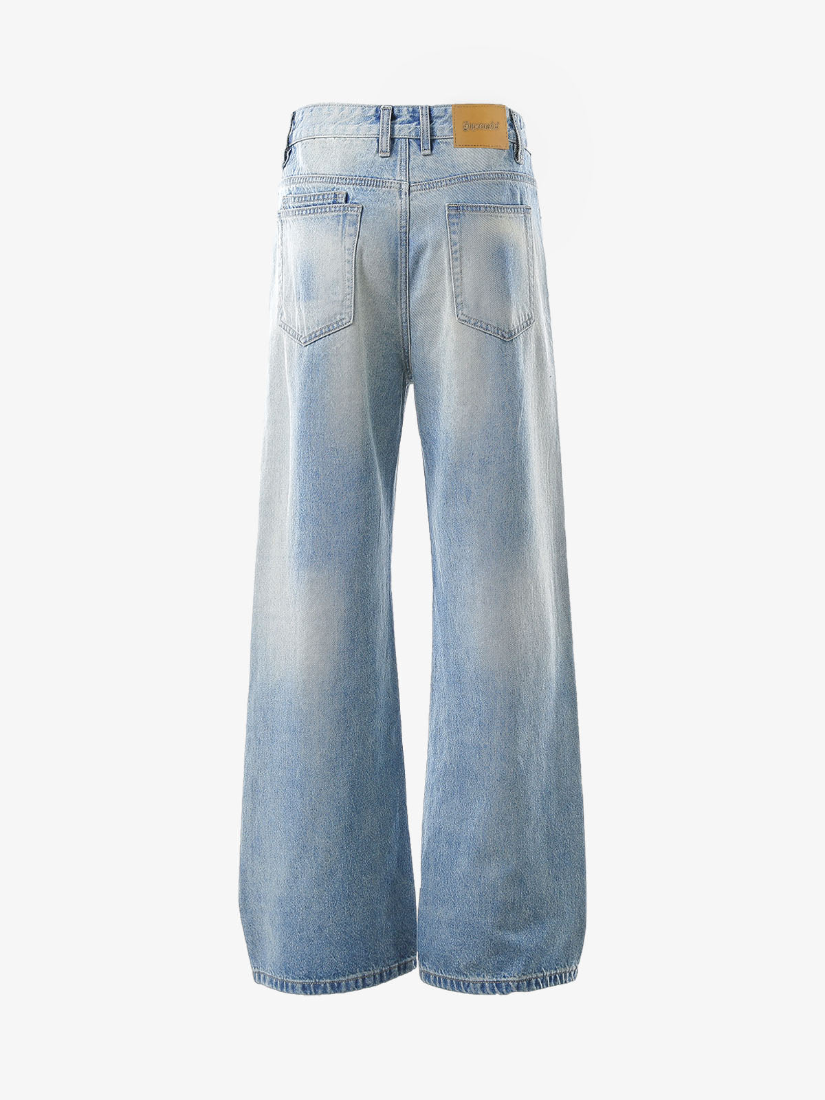 Belt Dislocation Creative Washed Jeans 