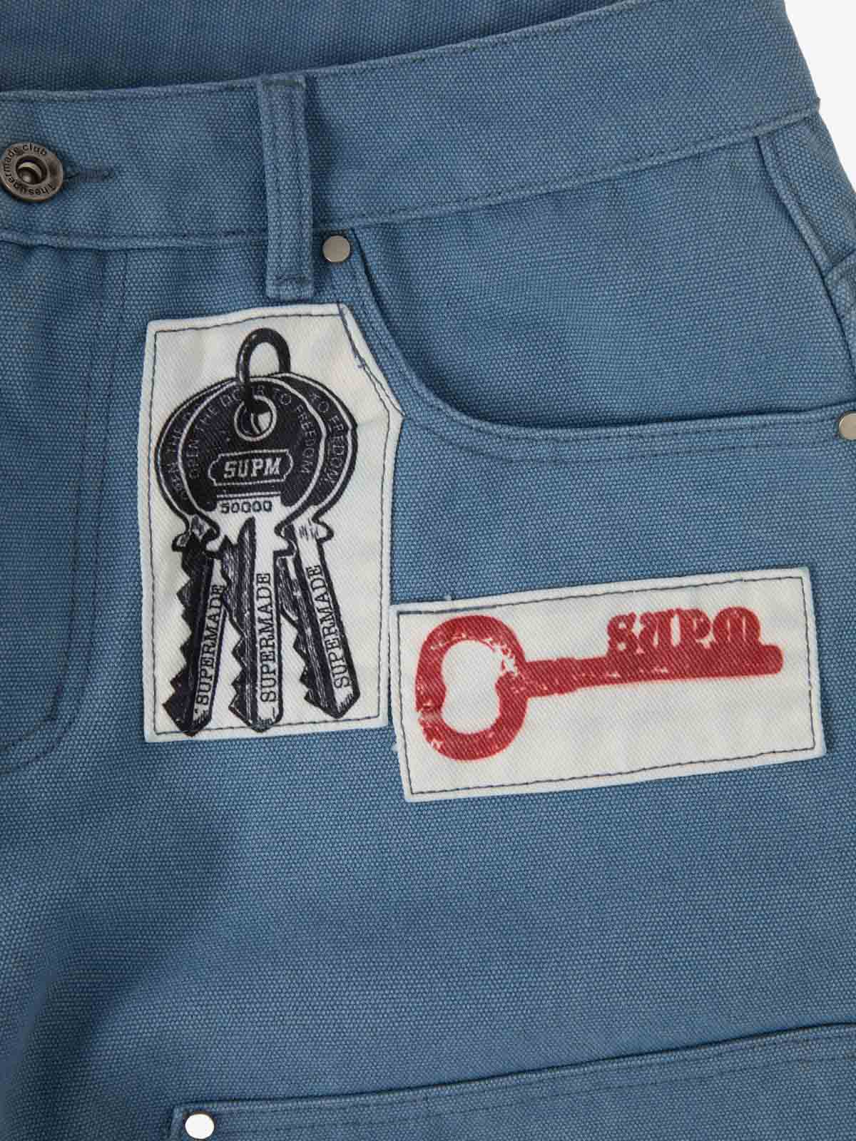 Supermade Multi-Element Appliqu¨¦ Patchwork Denim Suit?