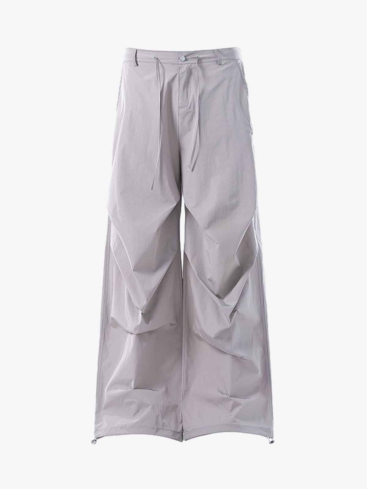 Vintage Drawstring Draped Embroidered Wide Leg Pants 