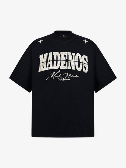 Vintage Patchwork Embroidered Letter T-shirt 