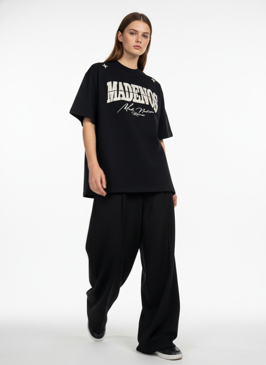 Vintage Patchwork Embroidered Letter T-Shirt