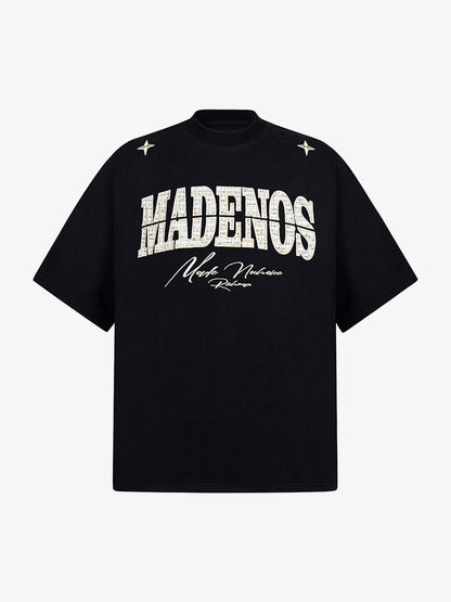 Vintage Patchwork Embroidered Letter T-shirt 