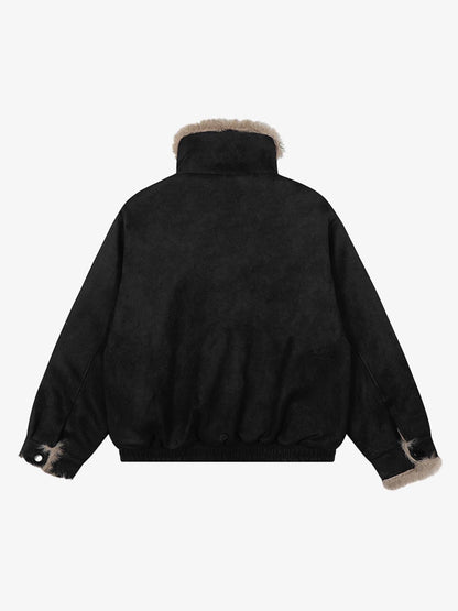 Stylish Faux Fur Collar Jacket for Men and Women - Perfect for Casual and Trendy Looks 