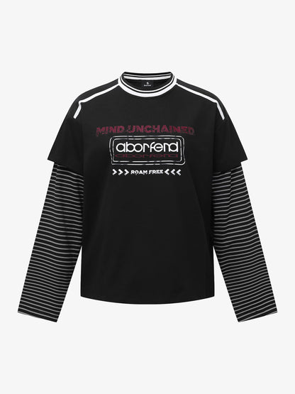 Stylish Layered T-Shirt with Bold Graphic Design for Casual Wear 