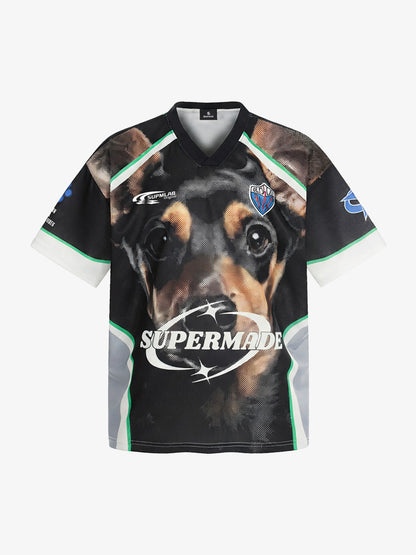 Polyester Supermade Dog Print Sports Jersey 