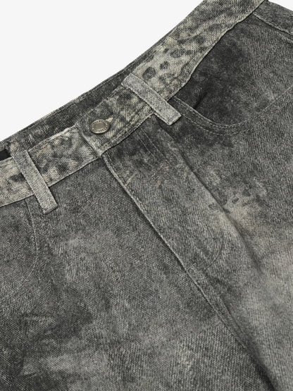 Wide-Leg Denim Trousers with Distressed Look for Modern Fashionistas 