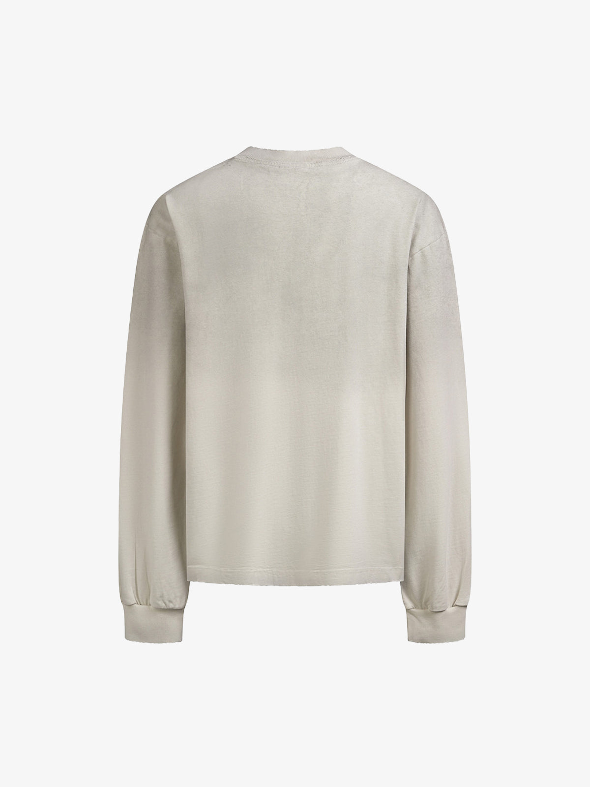 Cotton Long Sleeve Graphic Tee with Distressed 07 Print and NYC Sleeve Detail 