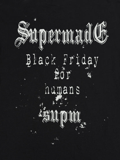 THE SUPERMADE Black Friday Gothic Skull Spiderweb Graphic T-Shirt 