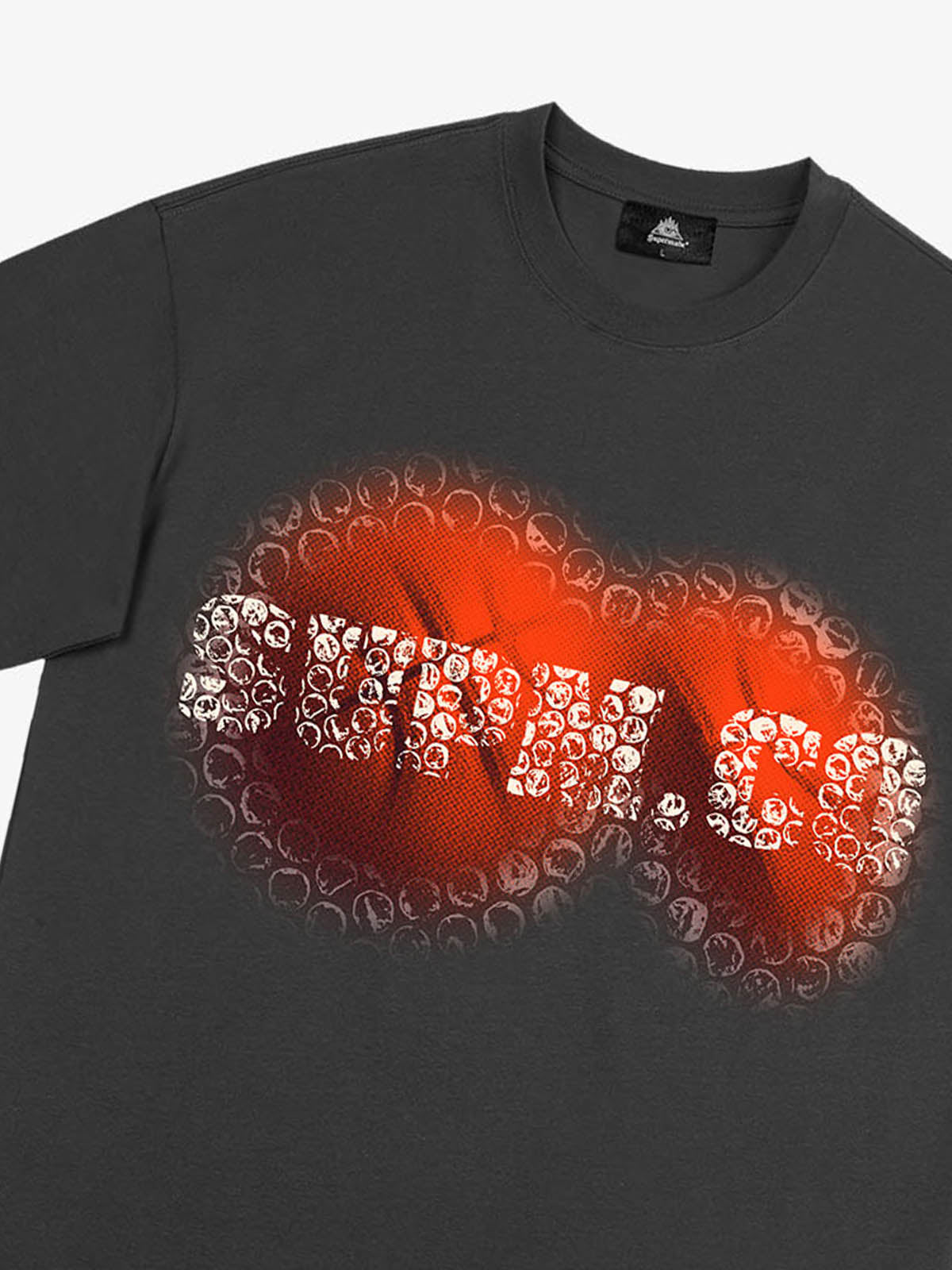 thesupermade-Foam texture basketball pattern print – Loose streetwear trendy T-shirt 