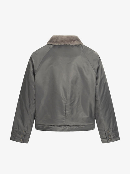 Stylish Winter Bomber Jacket with Faux Fur Collar - Perfect for Cold Weather 
