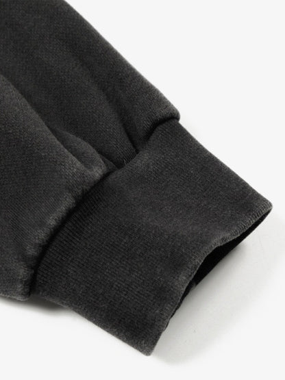 Cotton Blend Punk Style Hooded Zip-Up Sweatshirt with Studs and Pockets?