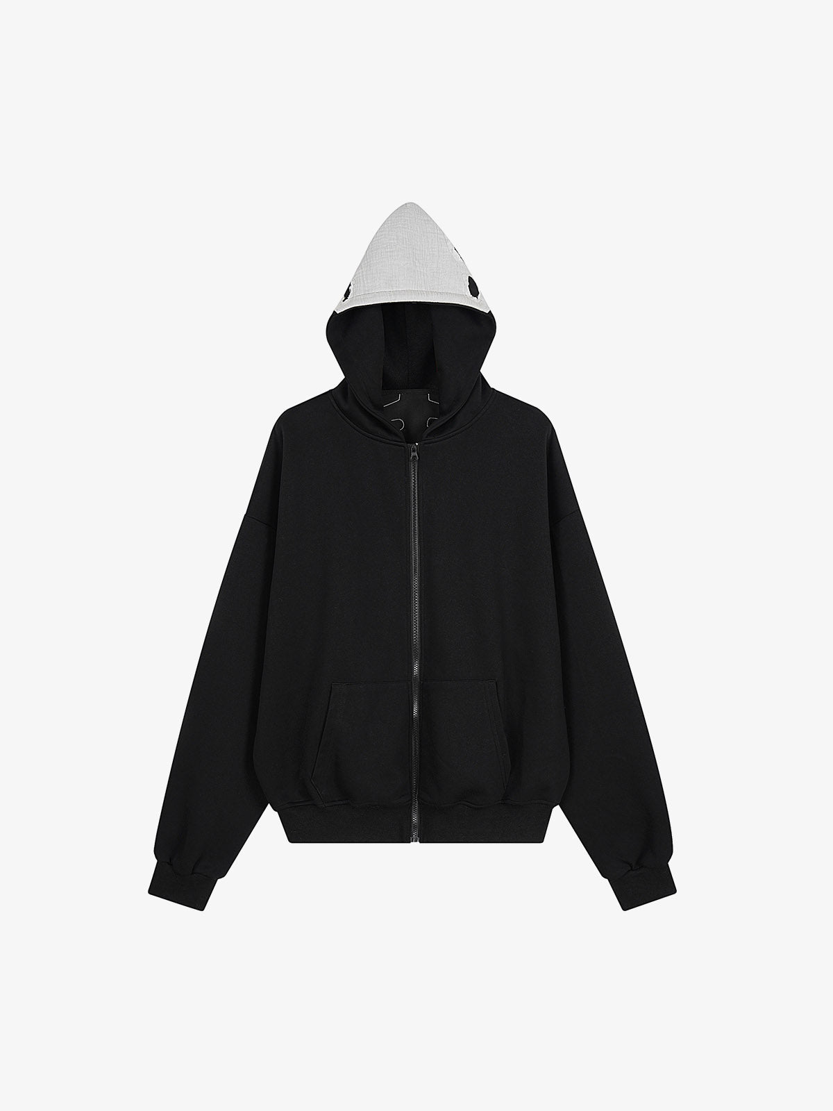 Cotton Blend Zip-Up Hoodie with Pocket Details for Men and Women 