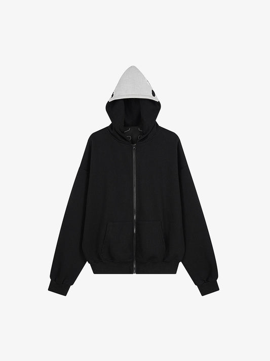 Cotton Blend Zip-Up Hoodie with Pocket Details for Men and Women 
