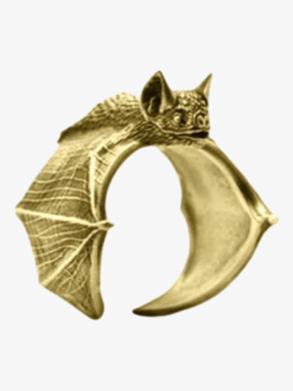 Sterling Silver Bat Animal Ring Gothic Punk Statement Jewelry for Men and Women 