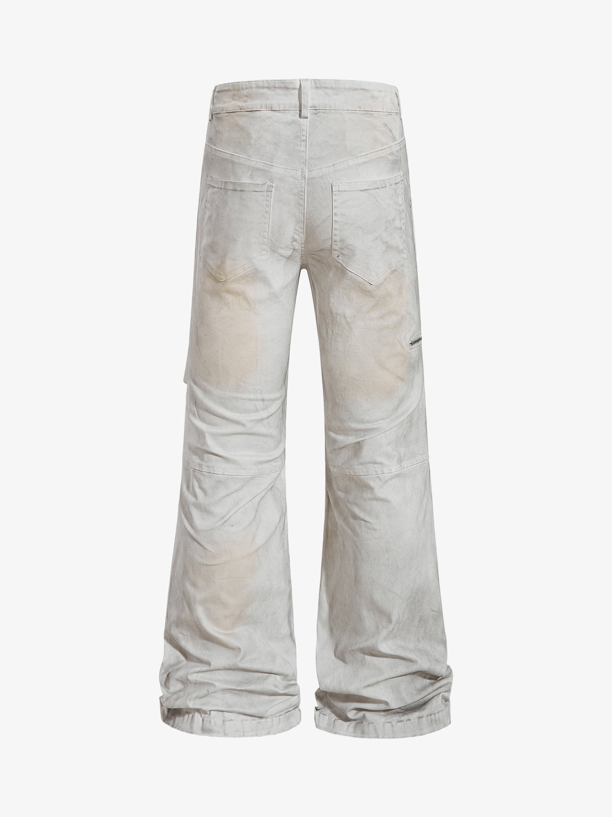 Cotton Blend Wide Leg Cargo Pants with Zipper Pockets and Utility Design?