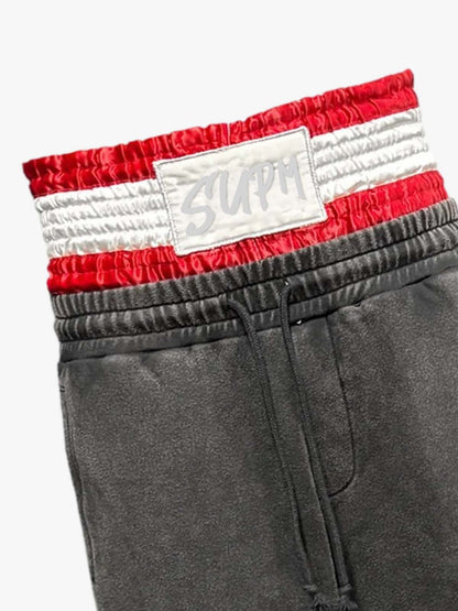 Washed Dragon Embroidered Panel Sweatpants